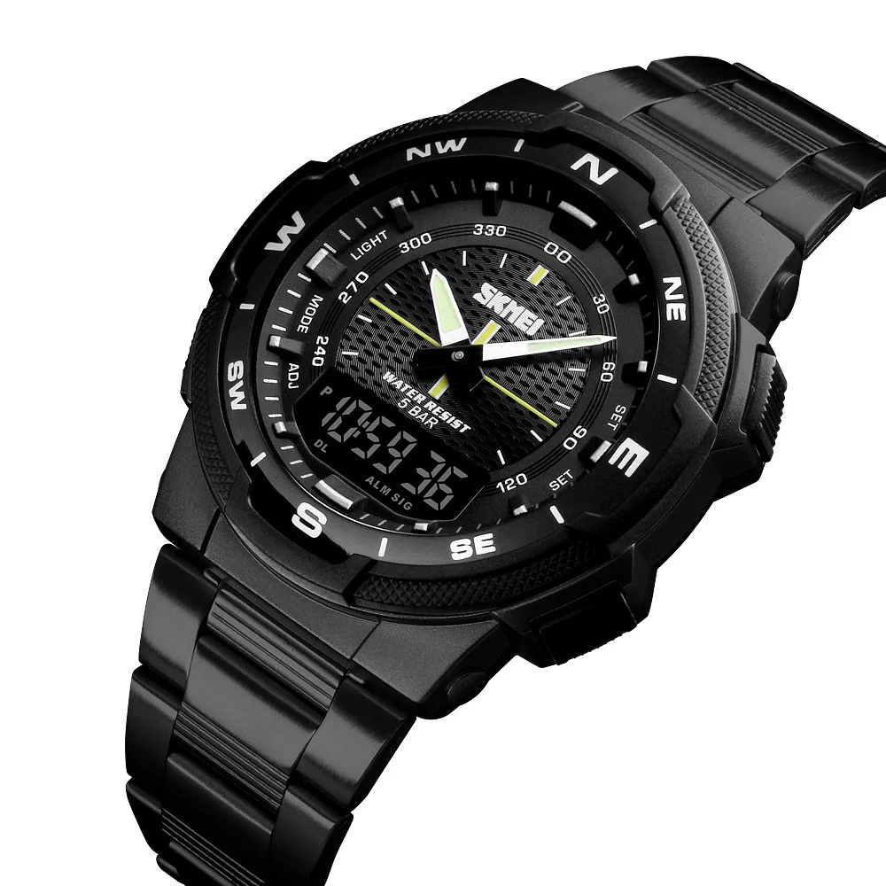 Skmei Analog Digital Men Wrist Watch 1370 Stainless Steel Band Waterproof High Quality Watches
Skmei Analog Digital Men Wrist Watch 1370 Stainless Steel Band Waterproof High Quality Watches