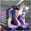 2019 newest design inflatable unicorn bouncy castle with slide for kids