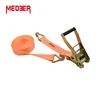 100% Polyester 2inch 50mm 4000kg Cargo Lashing Ratchet Tie Down Straps with double J hook