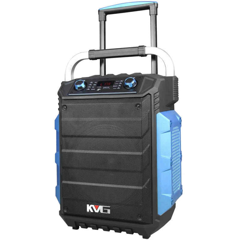 trolley portable active speaker box with usb/sd/fm/wireless mic/remote control/rechargeable battery - ANKUX.COM