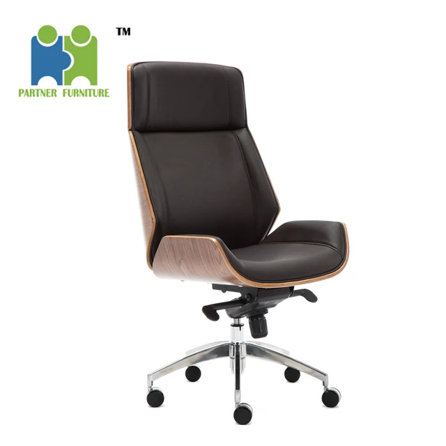 (LILY) Palate XGT Aluminum base PU Wood Chairs Swivel Boss/Manager Office Chair