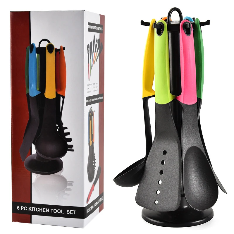 Set of 6pcs Factory Direct High Quality Kitchen Tools Nylon Kitchenware Non Stick Cooking Pot Spatula Set Kitchenware Suit, Colorful
Set of 6pcs Factory Direct High Quality Kitchen Tools Nylon Kitchenware Non Stick Cooking Pot Spatula Set Kitchenware Suit, Colorful