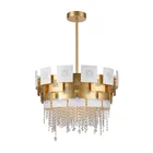 2019 Factory Sales Crystal and Gold Metal Chandelier Pendant Lighting for Home