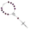 BR0009 Huilin Religious Jewelry New arrival purple crystal beads bracelets Catholic prayer beads Rosary bracelets