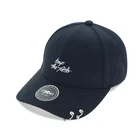 Headwear custom donguan hat short bill 6 panel black baseball cap with logo embroidery, baseball cap button