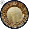 Embossed gold silver glass charger plate for decoration