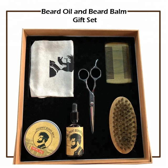 label beard care grooming kit for men use, beard oil with comb