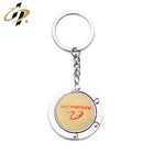Custom zinc alloy print own design metal bag hanger keychain