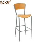 76cm height plywood seat and back kitchen metal bar stool