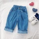 little kids clothes 2018 autumn and winter new children's clothing girls wide leg straight jeans