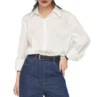 100% Cotton Custom Designer Loose Lady White Shirt