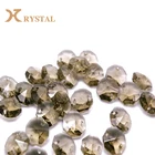 Crystal Parts Beads and Crystals 14mm Vintage Chandelier Parts Glass Crystal Amber Colored Octagon Beads with 2 Holes