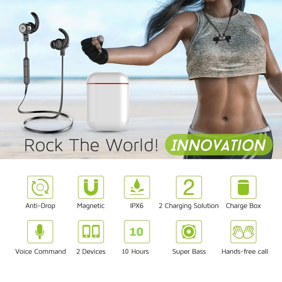 High Quality Sport Earbuds Headphones Stylish Design Stereo Bluetooth Wireless Earbuds - ANKUX.COM