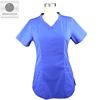 Custom elegant design light royal blue color medical scrubs hospital uniform china