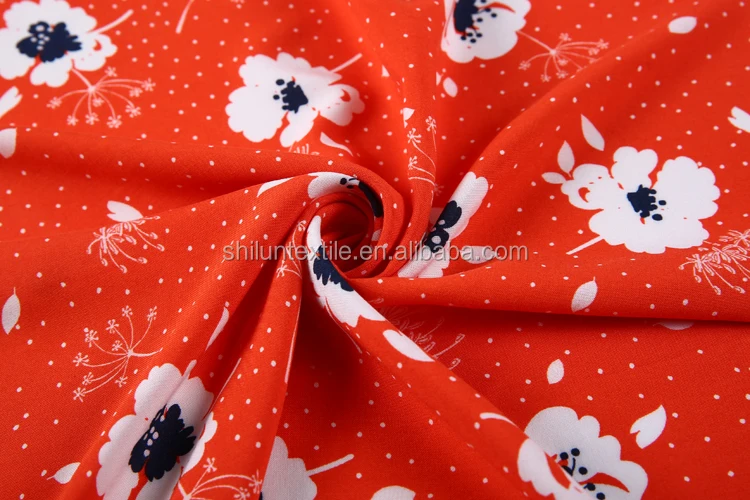 new design dandelion custom printed moss crepe twill fabric for