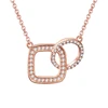 China Factory Wholesale White And Rose Gold Plated 925 Sterling Silver Jewelry Necklace