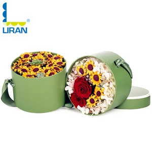 custom cylindrical gift flower boxes, luxury round flower paper