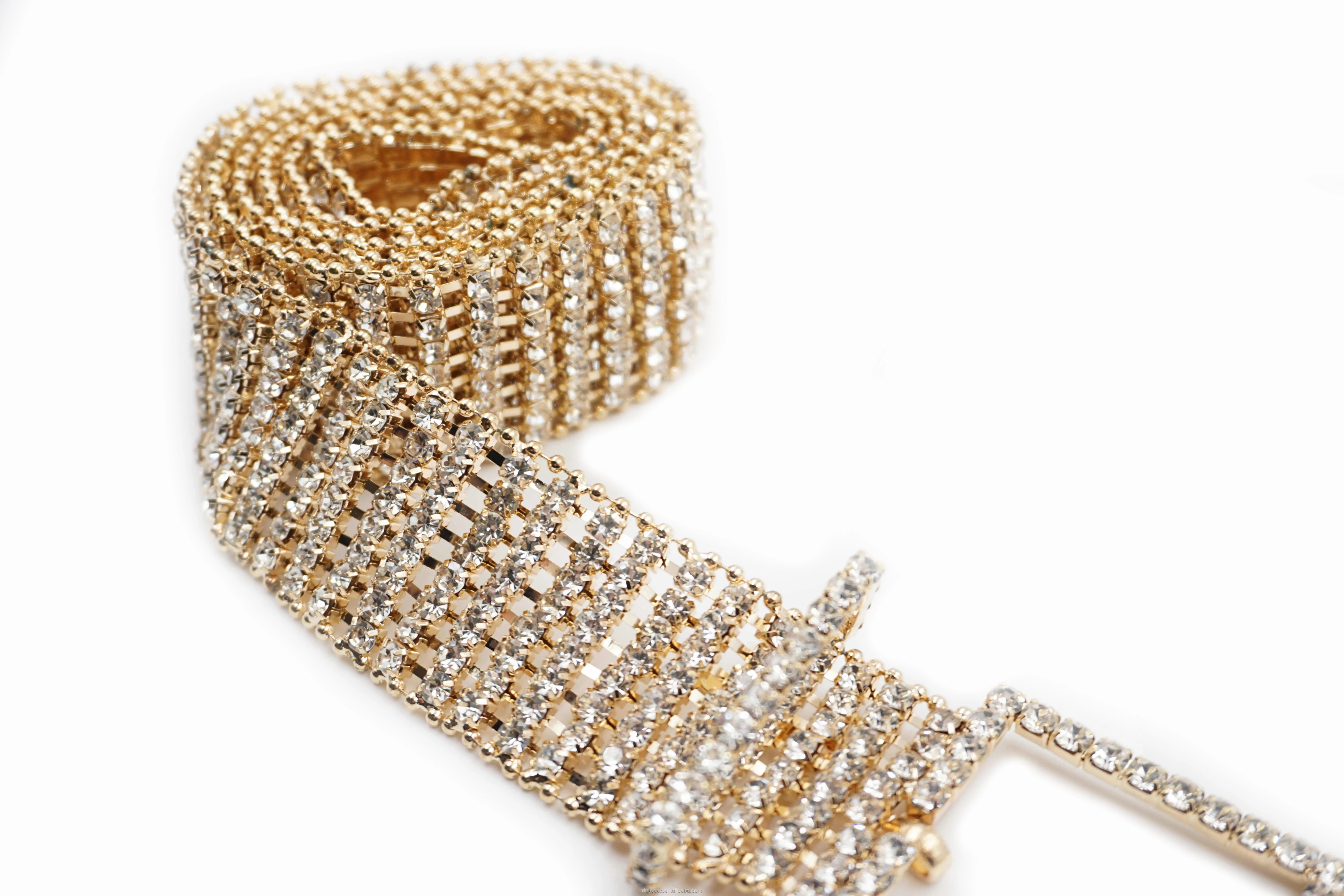 New arrival Factory Sexy and Shiny Crystal Rhinestone Chain Waist Belt Party crystal belt