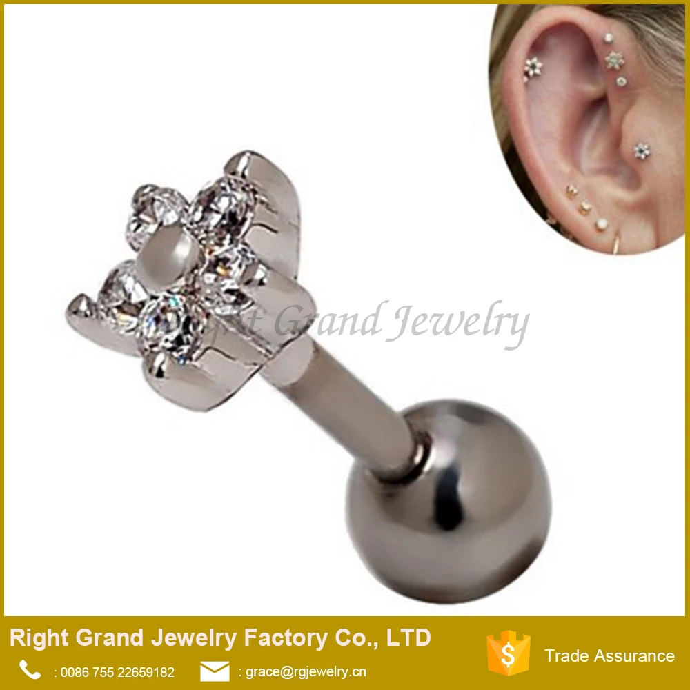 gem ear cartilage piercings