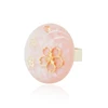 hot sale customized resin material colourful pin big round transparent flower resin ring jewelry