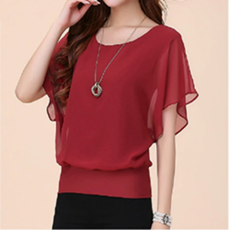 New Women Tops Fashion Women Summer Chiffon Blouse Plus Size Ruffle Batwing Short Sleeve Casual Shirt
New Women Tops Fashion Women Summer Chiffon Blouse Plus Size Ruffle Batwing Short Sleeve Casual Shirt
