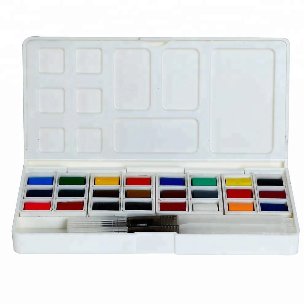 Solid Watercolor Paint Set Portable Travel Water Color Paint Set