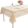 100%polyester warp knitting white color table cloth lace table cloth