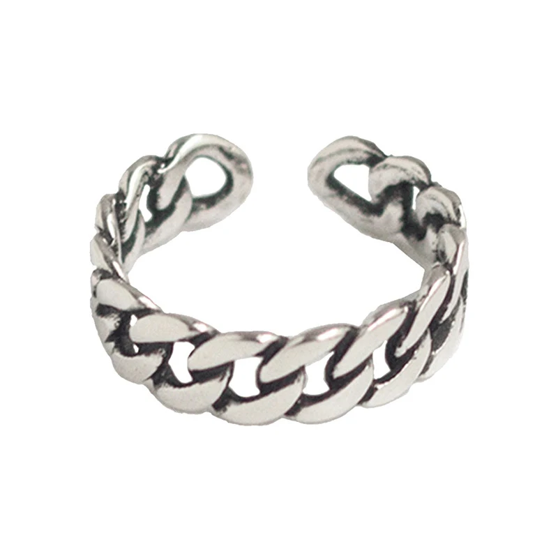 Vintage Wide Curb Link Chain Cuff Ring Adjustable 925 Sterling Silver Simple Knuckle Ring
Vintage Wide Curb Link Chain Cuff Ring Adjustable 925 Sterling Silver Simple Knuckle Ring