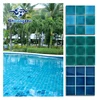 wholesale price 100% porcelain turquoise and blue 100mm colors pool tiles ice crack design for swimming pools, spa tiles