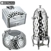 Hotel restaurant appliance service alcohol chafing dish stainless steel hammered buffet food warmer burners for wedding banquet