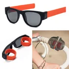 Sinle TAC slap clip-on sun glasses foldable custom polarized sunglasses blue clip on sunglasses