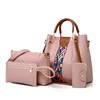 Factory hot sell new design fashion PU leather custom tote bags for women handbags set