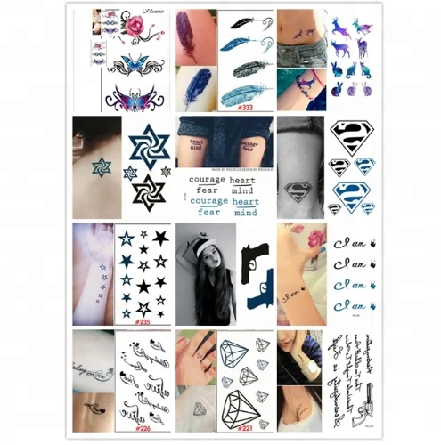 Nieuwe Zwart Wit Sterren Ontwerp Waterdichte Tijdelijke Tattoo Stickers Vrouw Sexy Tattoos Sticker
