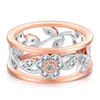 Hainon 2019 wedding rings Lucky Flower Vine Leaf Bridal Engagement Ring girlfriends Birthday Gift wholesale