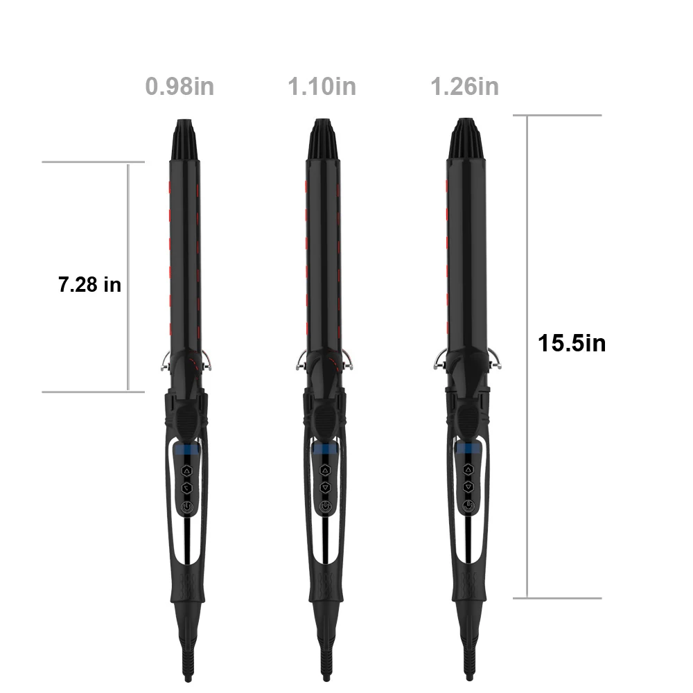 Hair Salon Curler Waver Maker Curling Iron 1.25 inch Tourmaline Ceramic Coating Hair Curling Wand with Anti-scalding Insulated Tip