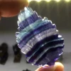 High Quality Fluorite Quartz Crystal Carved Leaf Natural Fluorite Crystal Craft