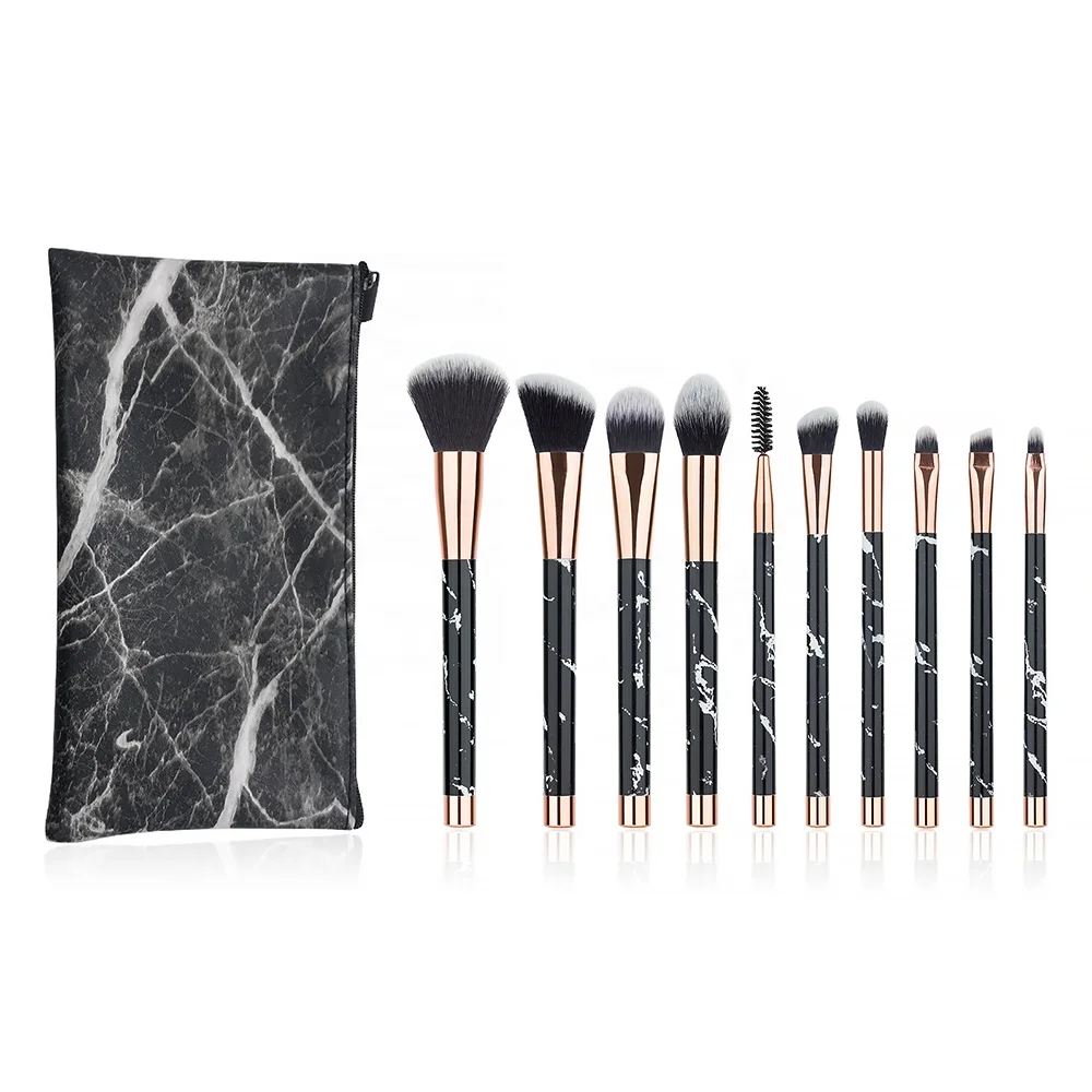 Wholesale New Hot Products Private Label 10 pcs Black Marble Handle Cosmetics Make Up Brushes Blending Makeup Brush Set, Wood color
Wholesale New Hot Products Private Label 10 pcs Black Marble Handle Cosmetics Make Up Brushes Blending Makeup Brush Set, Wood color