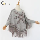 Wholesale latest design winter loose-fitting women ponchos ladies hand knitted sweater with 100% cashmere