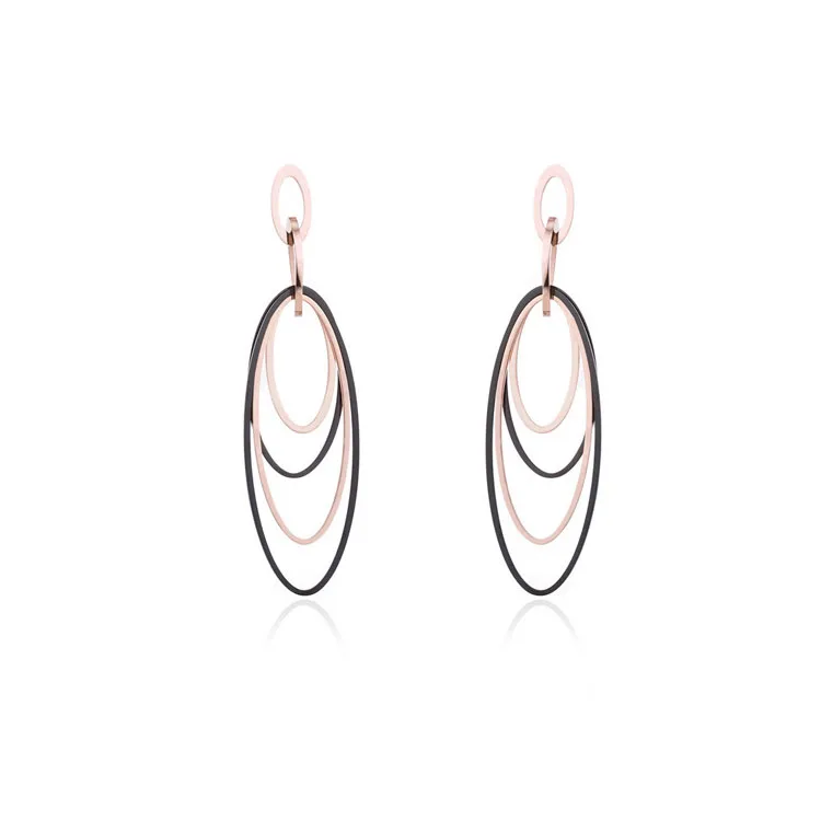 Cheap Wholesale Stainless Fancy Statement Circle Earrings Jewelry, Rose gold + black
Cheap Wholesale Stainless Fancy Statement Circle Earrings Jewelry, Rose gold + black