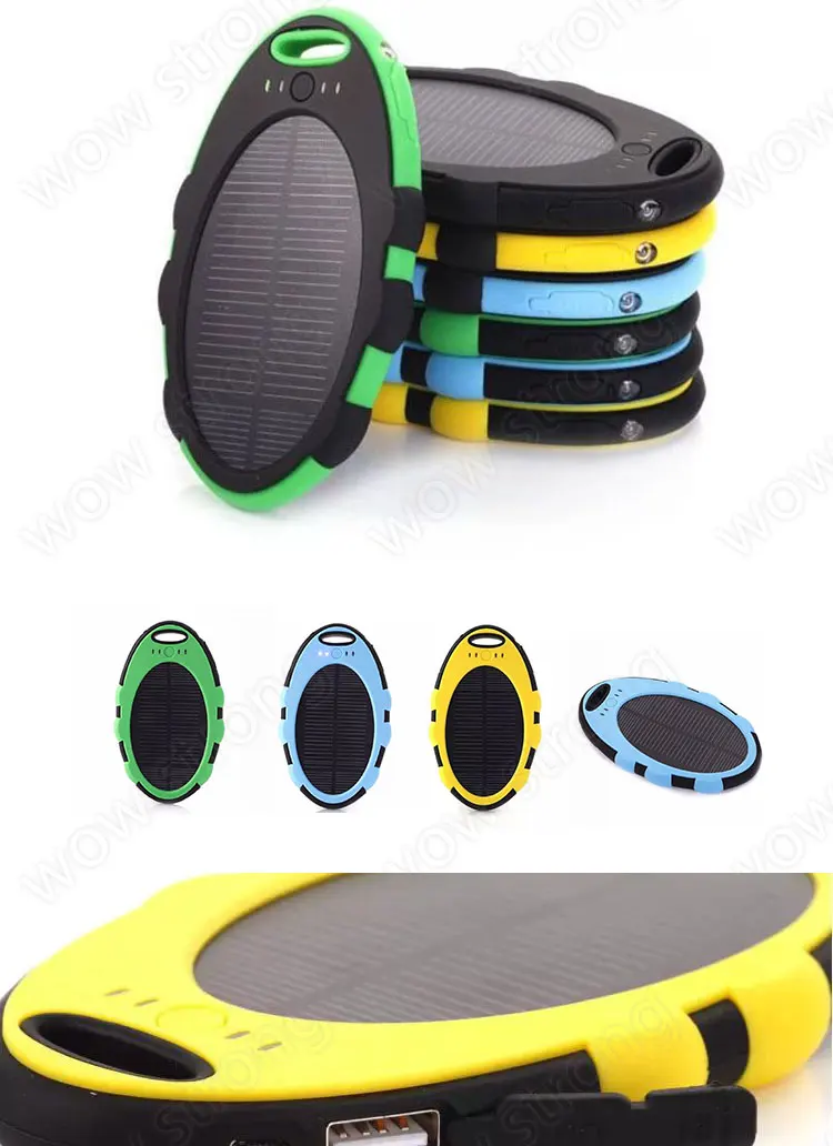 Outdoor Travel Waterproof Solar Power Bank Portable Solar 5000mah Battery For Mobile Phone Charger Power Bank - ANKUX.COM