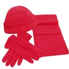 cheap custom wholesale children fleece hat scarf and winter glove
