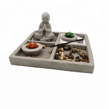 Home Decoration Japanese Feng Shui Cement Mini Zen Garden Outdoor