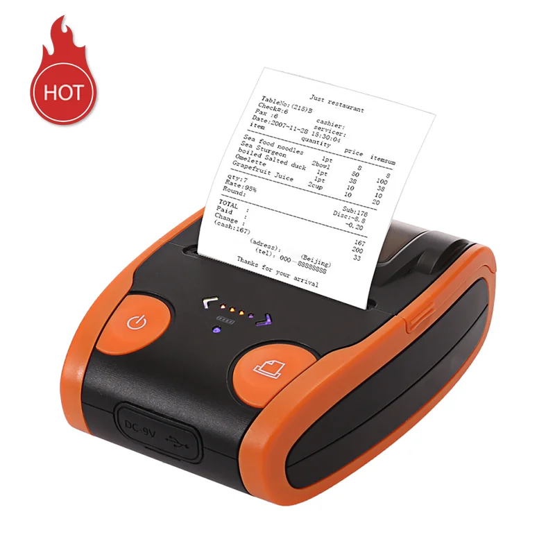 China Manufacturer 58mm Portable Bluetooth Label Thermal Printer Orange and Gray 5806, Black
China Manufacturer 58mm Portable Bluetooth Label Thermal Printer Orange and Gray 5806, Black