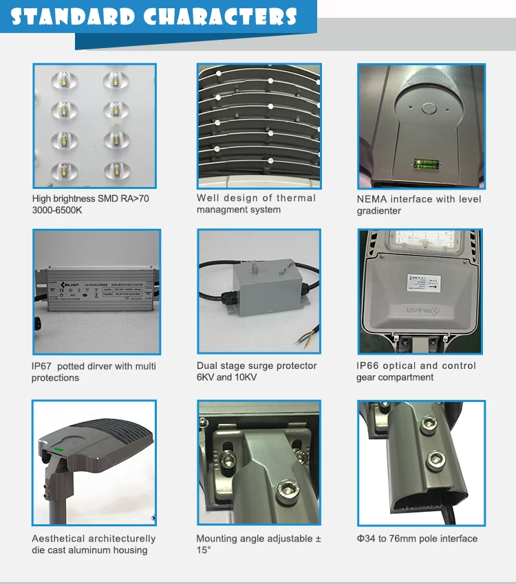 30W 40W 50W 60W 80W 100W 120W IP66 street lamp led with zigbee dimming controller - ANKUX.COM