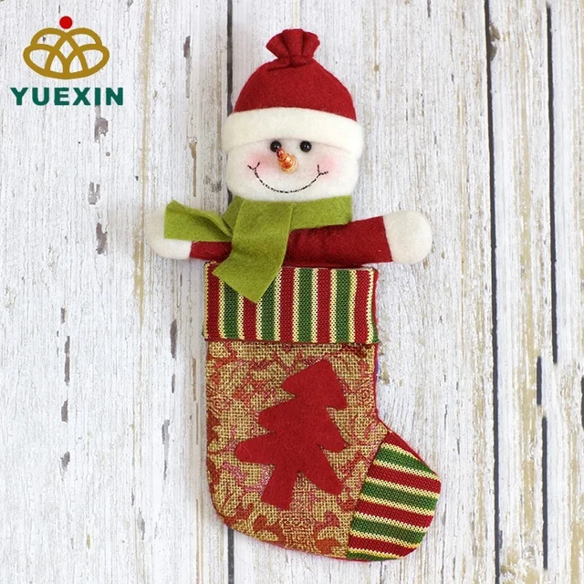 pop sale cute snowman pattern christmas stocking candy sock for