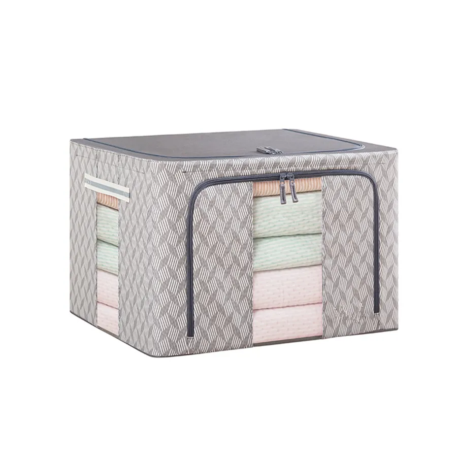 Supply Oxford Fabric Storage Boxes 600D Clothing Foldable Steel Frame Storage Bag Factory Price