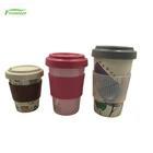 Frontier Eco-friendly Bpa Free Bamboo Travel Mug with Silicone Band