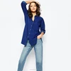 new arrival ladies blouses tops 100% cotton long sleeves ladies jeans top design