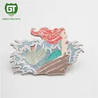 Custom Beautiful Free sample metal Mermaid soft enamel lapel pin badge