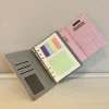 2019 A5 PU Leather Cover Pocket Notepad PU Leather Diary Note Book High Quality 80 Sheets+Calculator +Sticky Note